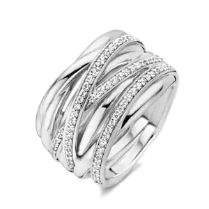 Anello in argento placcato Platino con Zirconi