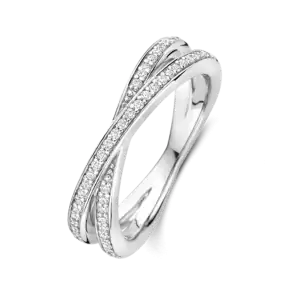 Anello in argento placcato Platino con Zirconi