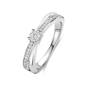 Anello in argento placcato Platino con Zirconi