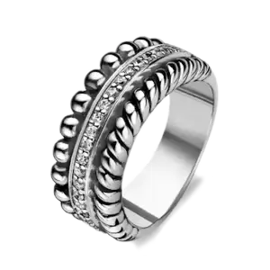 Anello in argento placcato Platino con Zirconi