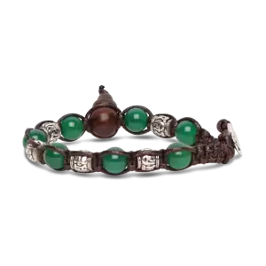 Bracciale TAMASHII Argento 925 alternata a pietre Agata Verde
