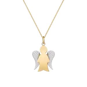 Collana con Angelo in Oro e Ali Diamantate