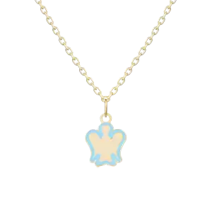 Collana con Angelo in Oro e Azzurro