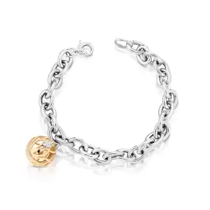 Bracciale in argento giallo e zirconi