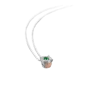 Collana con pendente Oro Rosa Diamanti e Smeraldo