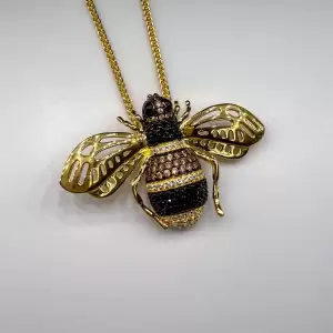 Collana MUSOLINO GIOIELLI Ape in Argento Dorato con Cristalli