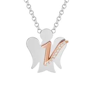 Collana in Argento con lettera V
